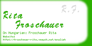 rita froschauer business card